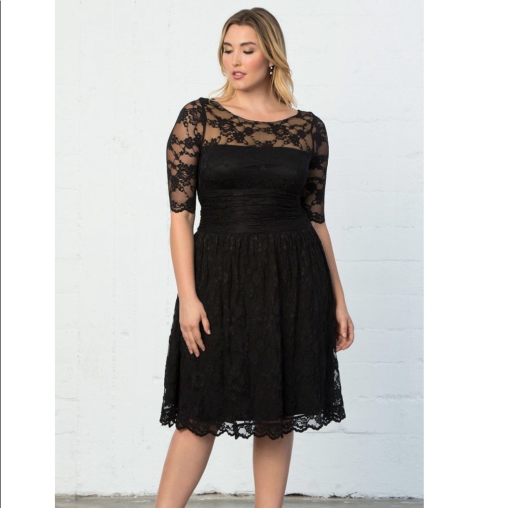 Plus Size Black Lace Dress